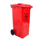Safell Plastik Tıbbi Atık Çöp Konteyneri 120 Litre Konteyner A+ Kalite- Kırmızı