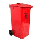 Safell Plastik Tıbbi Atık Çöp Konteyneri 240 Litre - A+ Kalite Konteyner - Kırmızı