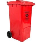 Safell Plastik Tıbbi Atık Çöp Konteyneri - Yüksek Isıya Dayanıklı - Orjinal Hammadde 240 Litre Kırmızı