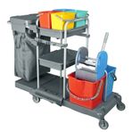 Safell Sf3301 Brandalı Krom Kat Temizlik Arabası - Sıkma Presli