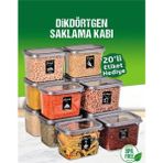 Safestore 12 Adet 24 Parça 1,2 Litre Dikdörtgen Erzak Bakliyat Saklama Kabı Seti 20 Etiket Hediyeli - Gri