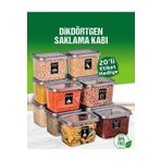 safestore 12 Adet 24 Parça 1,2 Litre Dikdörtgen Erzak Bakliyat Saklama Kabı Seti 20 Etiket Hediyeli