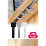 safestore 20 Adet Kendinden Yapışkanlı Cırt Cırtlı Bant Kablo Tutucu, Masaüstü Kablo Düzenleyici