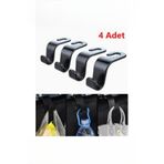 Safestore 4 Adet Pratik Araba Koltuk Arkası Askı Çok Amaçlı Elbise Çanta Poşet Askısı
