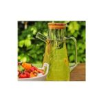 Safestore 900 ml Bambu Kapaklı Cam Yağdanlık Sirkelik Süt Saklama Su Sürahisi