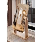 safestore Ahşaptan 360 Derece Dönebilen Masaüstü Standlı Ayarlanabilir Makyaj Aynası Masaüstü Ahşap Ayna