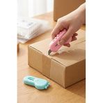 SAFESTORE Dinozor Tasarımlı Mini Makas ve Falçata Seti, Pratik Kargo Paket Açıcı, 3 Adet
