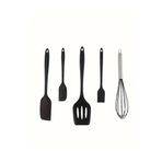 Safestore Isıya Dayanıklı Yanmaz Yapışmaz Silikon Spatula Seti 5 Parça Siyah