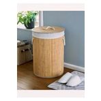 Safestore Katlanır Yuvarlak Bambu Banyo Çamaşır Kirli Sepeti /çok Amaçlı Hasır Düzenleme Oyuncak Sepeti