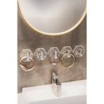 SAFESTORE Kendinden Yapışkanlı Buz Desen Duvar Askısı, Gümüş, 5'li Askı, Banyo ve Mutfak için Havlu Askılık