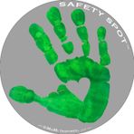 Safety Spot Magnet - Çocuk El Baskısı Araba Park Yeri Güvenliği için - Gri Arka Plan (Yeşil)