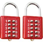 Safety1 10 Haneli Kombinasyon Asma Kilit, Basma Düğmesi Kilidi Kırmızı, Okul Dolabı, Spor Salonu, Kasa, Çit Kapısı, Çekmece ve Araç Kutusu Için Çinko Alaşımlı Bagaj Asma Kilit 2 Adet (Yurt Dışından)