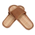 SAFIGLE 1 Çift Bambu Ve Rattan Terlik Kemer Desteği Terlik Makosen Terlik Erkekler Seyahat Erkekler Için Terlik Düz Sandalet Plaj Terliği Ayakkabı Kadın Ayakkabısız Onun Pipet Rahat Pvc