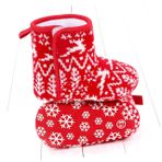 SAFIGLE 1 Çift Noel Sıcak Çizmeler Noel Baba Patikleri Yürümeye Başlayan Noel Ayakkabı Yenidoğan Ayakkabı Noel Çizme Terlik Noel Santa Çizmeler Noel Çorap Bebek Tabanlar Moda Pamuk