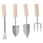 SAFIGLE 1 Takım Simülasyon bahçe aletleri oyuncak bebek evi küreği mini bahçe küçük kürek dekoru heykel küçük tırmık modelleri bonsai dekoru minyatür bonzai saksı modeli süslemek ütü