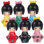 SAFIGLE 18 Parça Kimono Bebek Süsleri Japon Bebek Dekorasyon Asya Kimono Bebek Japon Minyatür Bebek Kimono Kız Minyatür Asya Geyşa Tahsil Japon Bebekleri Japon Stili Çocuk Matruşka Pvc