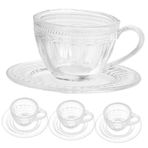 SAFIGLE 4 Takım Minyatür Çay Bardağı Seti Mini Çay Bardağı Tabağı Seti Bebek Evi Aksesuarları Bebek Evi Mutfak Dekorasyonu Minik Ev Espresso Bardakları Plastik Masaüstü Asker Mikro Sahne