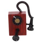 SAFIGLE Bebek Evi Telefonu Bebek Evi Döner Telefon Bebek Evi Faks Makinesi Masa Bebek Evi Figürleri Mini Bebek Evi Dekoru Minyatür Çevirmeli Telefon Döndürmek Alet Plastik Eski Moda