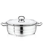 Safinox Flavia Basık 28x9 cm Çelik Tencere