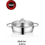 Safinox Vision 4.10 Litre 26X8 cm Indiksiyon Basık Çelik Tencere - 26 x 8 cm