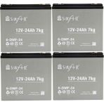 Safir 12 V - 24 Ah Grafen Jel Akü 4'lü Set Elektrikli Bisiklet Aküsü - Açık Gri