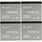 Safir 12 V - 24 Ah Grafen Jel Akü 4'lü Set Elektrikli Bisiklet Aküsü