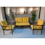 Safir Balkon-Bahçe-Kafe-Çay Seti-Koltuk Takımı-Oturma Grubu-Ofis Koltuğu - Sarı