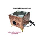 SAFİR ÇAY KAZANLARI 19x18 cm ebatlı ev için kare kumda kahve Bakır Kumda Kahve Tek Cezvelik Safir kumda kahve makinesi