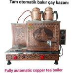 SAFİR ÇAY KAZANLARI 2 Demlikli Bakır Çay Ocağı Osmanlı Tuğra Model Bakır Çay Kazanı Elek+Tüplü Çay Semaveri Ets Sistemli