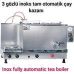 SAFİR ÇAY KAZANLARI 3 Lü İnoks Çay Kazanı Doğalgazlı Çay Ocağı Ce Ve Gazmer Onaylı Gaz Emniyet Kilit Sistemli Semaver