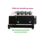 SAFİR ÇAY KAZANLARI 4 Demlikli Özel Renk Safir Kromat Siyah Tam Otomatik Çay Kazanı Sadece Elektrikli Pleytli Semaver 08022025Siyahpleyt4