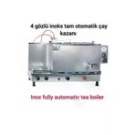 SAFİR ÇAY KAZANLARI 4 Lü Inoks Çay Kazanı Doğalgazlı Ce Ve Gazmer Onaylı Gaz Emniyet Kilit Sistemli Çay Semaveri 12022025inoksventilli4
