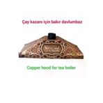 SAFİR ÇAY KAZANLARI Firmalara Özel Bakır Davlumbaz Özel Logolu Davlumbaz 110 Cm 4 Gözlü Çay Kazanı Için Bakır Davlumbaz 14022025logoludavlumbaz110cm