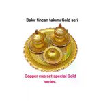 SAFİR ÇAY KAZANLARI Gold Bakır Kahve Fincan Takımı Bakır Kahvelik 2 Kişilik Bakır Kahve Fincan Takımı Gold Hicivli Model 240120254SARIKAHVETAKIMI