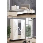 Safir Genç Odası - 3 Kapılı Dolap, Karyola, Komodin, Şifonyer