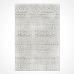 Safir Gri Geometrik Modern Geometrik Etnik Desenli Boho Makinada Yıkanabilir Hafif Hav Toz Vermez Leke Tutmaz Kaymaz Taban Dijital Makine Baskı Halı Oturma Odası Salon Yolluk Koridor Mutfak Halısı