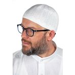 Safir İnce Örme Dantel Namaz Takkesi Beyaz 1 Adet
