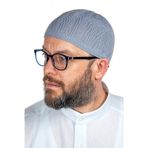 Safir İnce Örme Dantel Namaz Takkesi Gri 1 Adet