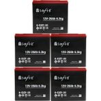 Safir Jel Akü 12 V - 20 Ah 5'li Set Elektrikli Motosiklet Aküsü - Siyah - tek boyut