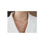 Safir Kuyumculuk İnci Kolye - 14 Ayar Beyaz Altın Kadın Kolye - 6.39 gram - 42 Cm Zincir 6 Cm Sallanan Kısım