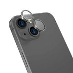 Safir lens Safir mercek koruması iphone 14 ve 14plus ile Uyumlu Gerçek Safir cam Kamera Lens Koruyucu Çelik Halka Hd 9d Kırılmaz Cam Renk : siyah Çerçeveli