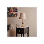 Safir Light 43x25x25 cm Eskitme Ahşap Detaylı Metal Abajur