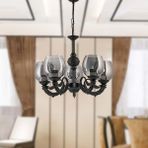 Safir Light Riga Zamak Füme Camlı 5'li Siyah Avize