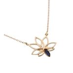 Safir Lotus Çiçeği Kolye