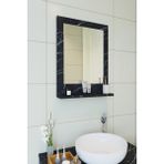 Safir Mermer Desen Banyo Dolabı 45X60 cm Sunta Malzemeden Yapılmış Raflı Ayna