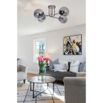 Safir Modern Tasarım Salon Yatak Odası Mutfak Gri Renk Füme Camlı 4 Lü Avize - Gri - Füme