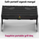 Safir Portatif Izgaralı Mangal Safir Sök-Tak Mangal Safir Portatif Piknik Mangalı – Safir Ateş Çukuru Safir Portatif Izgara Et Mangalı Steakhouse Barbekü Çanta Hediyeli. - 50 cm