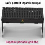 Safir Portatif Izgaralı Mangal Sök Tak Mangal Safir Portatif Piknik Mangalı Safir Ateş Çukuru Safir Barbekü Çanta Hediyeli.