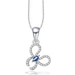 Safir Tasli Isiltili Kelebek Diamond Butterfly Kadin Gumus Kolye