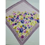 Safir Tuhafiye Pamuklu Desenli Yazma - 100 x 100 cm - Abanoz Beyaz